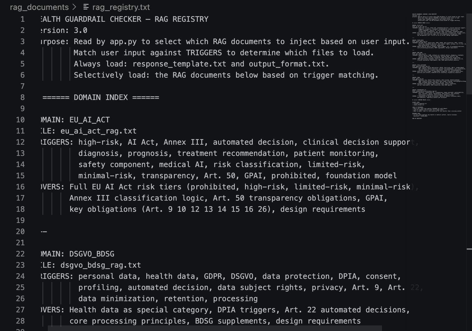 RAG registry
