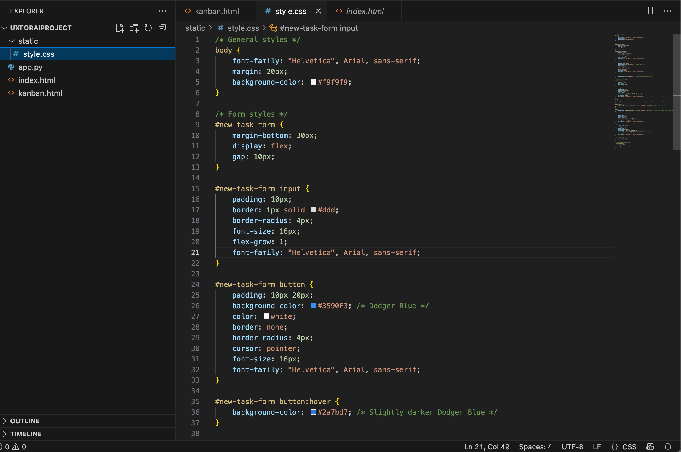 Kanban board HTML/CSS foundation